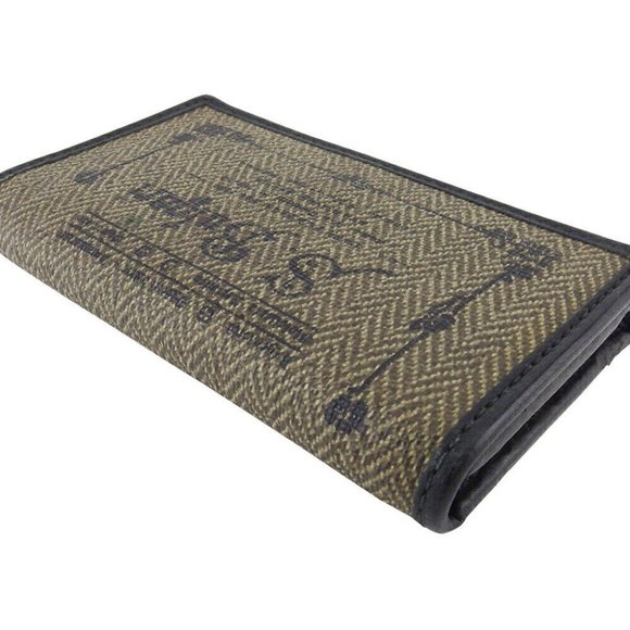 BVLGARI Key Case Herringbone Coating Canvas x Leather Authentic - Picture 4 of 11